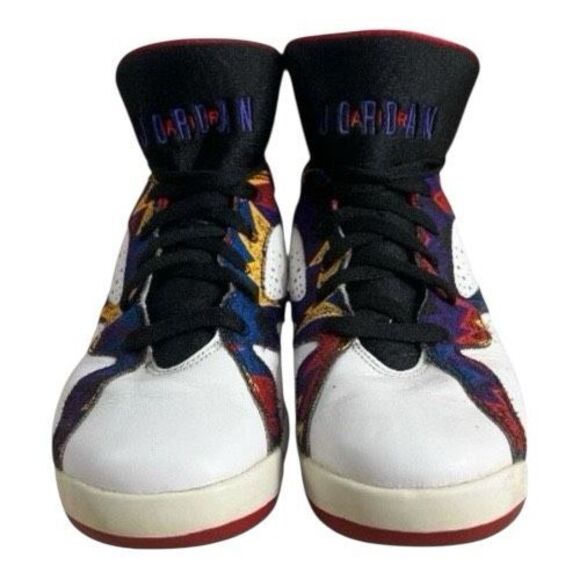 Jordan 7 Retro Sweater 304775-142 Boy Size 6Y White Blue Sneakers Basketball - Picture 3 of 10